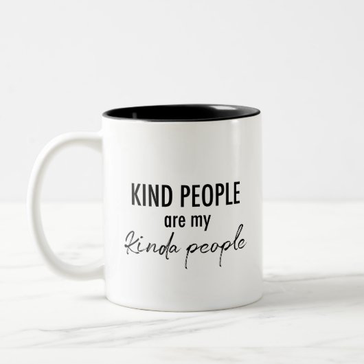 Tasse 2 Couleurs "Kindness Brew" - Typographie moderne noir et blan (Gauche)