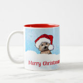 Tasse 2 Couleurs KiniArt Cairn Terrier Noël (Gauche)