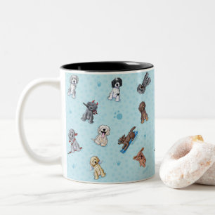 Tasse 2 Couleurs KiniArt Doodlemoji Goldendoodle