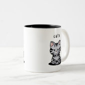 Tasse 2 Couleurs KiniArt Grey Tabby Kitten (Devant droit)