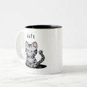 Tasse 2 Couleurs KiniArt Grey Tabby Kitten (Devant gauche)