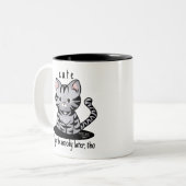 Tasse 2 Couleurs KiniArt Grey Tabby Kitten (Devant gauche)