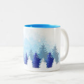 Tasse 2 Couleurs KiniArt Hiver Chocolat Doodle Chien (Devant droit)