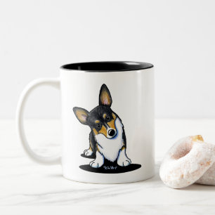 Tasse 2 Couleurs KiniArt Tri Curious Corgi