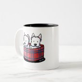 Tasse 2 Couleurs KiniArt Westie Besties (Devant gauche)