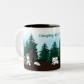 Tasse 2 Couleurs KiniArt Westie Camping (Devant gauche)