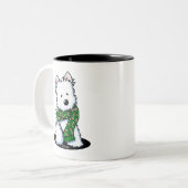 Tasse 2 Couleurs KiniArt Westie Chien Noël (Devant gauche)