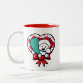 Tasse 2 Couleurs KiniArt Westie Christmas Love (Gauche)