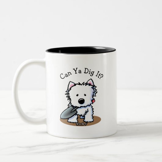 Tasse 2 Couleurs KiniArt Westie Garden Helper Chien (Gauche)