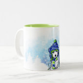 Tasse 2 Couleurs KiniArt Winter Westie (Devant gauche)