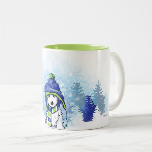 Tasse 2 Couleurs KiniArt Winter Westie (Devant droit)