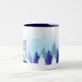 Tasse 2 Couleurs KiniArt Winter Westie Terriers (Centre)
