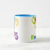 Tasse 2 Couleurs Kiss Me I'm 75 Anniversaire T-shirts et cadeaux (Centre)