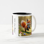 Tasse 2 Couleurs "Kit Fox baisé Sun" (Devant droit)
