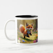 Tasse 2 Couleurs "Kit Fox baisé Sun" (Gauche)