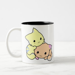 Tasse 2 Couleurs Kitties Caricature Snuggle Chats Cute Kittens