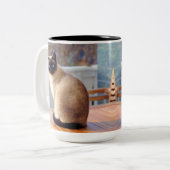Tasse 2 Couleurs Kitty Chat de Siaman (Devant gauche)