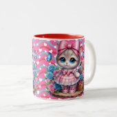 Tasse 2 Couleurs Kitty de la Saint-Valentin (Devant droit)