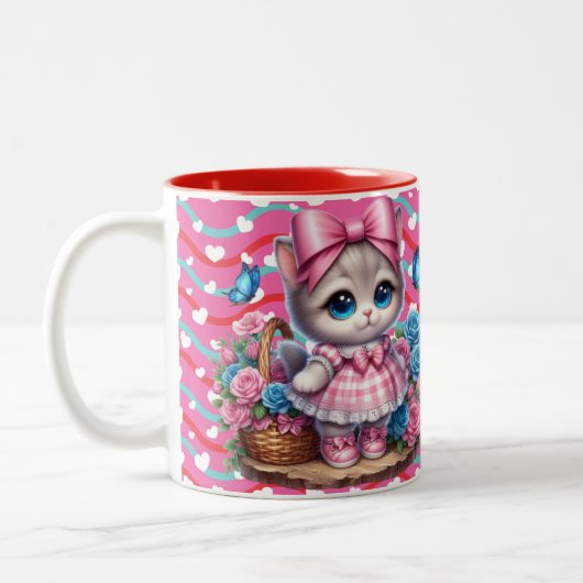Tasse 2 Couleurs Kitty de la Saint-Valentin (Gauche)