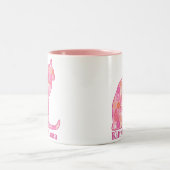 Tasse 2 Couleurs Kitty Mama assis chat en Motif fractal rose (Centre)