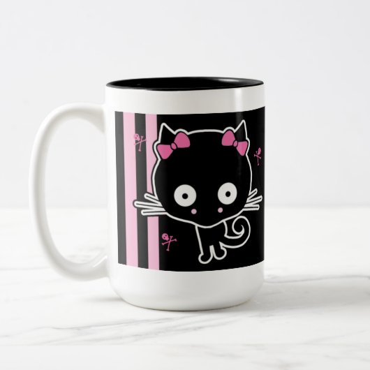 Tasse 2 Couleurs Kitty rose (Gauche)