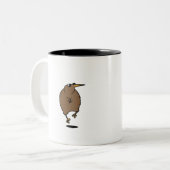 Tasse 2 Couleurs Kiwi dansant avec lunettes de soleil (Devant gauche)