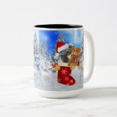 TASSE 2 COULEURS KOALA BÉBÉ NOËL AVEC TEDDY (Devant droit)