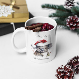 Tasse 2 Couleurs Koala de Noël, personnalisable