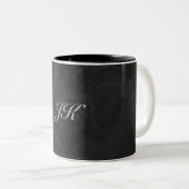 Tasse 2 Couleurs Kohl Black Monogramme personnalisé (Devant droit)