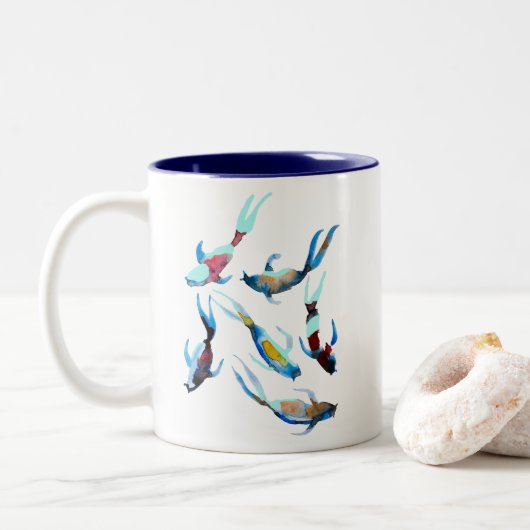 Tasse 2 Couleurs Koi aquarelle (Avec donut)