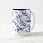 Tasse 2 Couleurs Koi bleu et blanc (Devant droit)