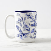Tasse 2 Couleurs Koi bleu et blanc (Gauche)