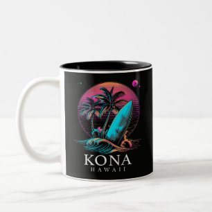 Tasse 2 Couleurs Kona Hawaï Planche de Surf Hawaïenne Vintage