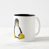 TASSE 2 COULEURS KONTRA SITUANT LINUX TUX (Devant droit)