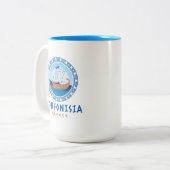 Tasse 2 Couleurs Koufonisia, Grèce Design de navires grecs (Devant gauche)