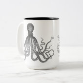 Tasse 2 Couleurs Kraken - poulpe géant noir/Cthulu (Devant gauche)