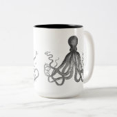 Tasse 2 Couleurs Kraken - poulpe géant noir/Cthulu (Devant droit)