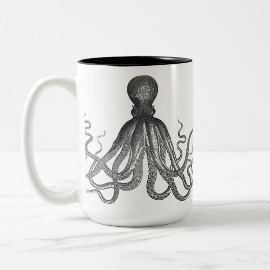 Tasse 2 Couleurs Kraken - poulpe géant noir/Cthulu (Gauche)
