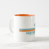 Tasse 2 Couleurs Kure Beach Caroline du Nord Sun Palm Trees (Devant gauche)