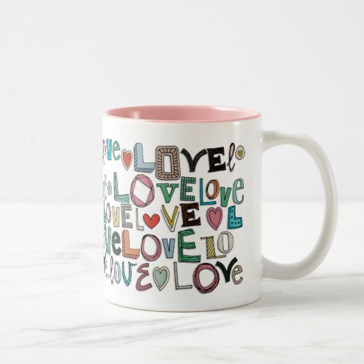 Tasse 2 Couleurs l o v e LOVE (Droit)