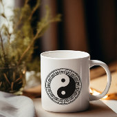 Tasse 2 Couleurs La balance : Ba Gua, huit trigrammes yin yang TCM