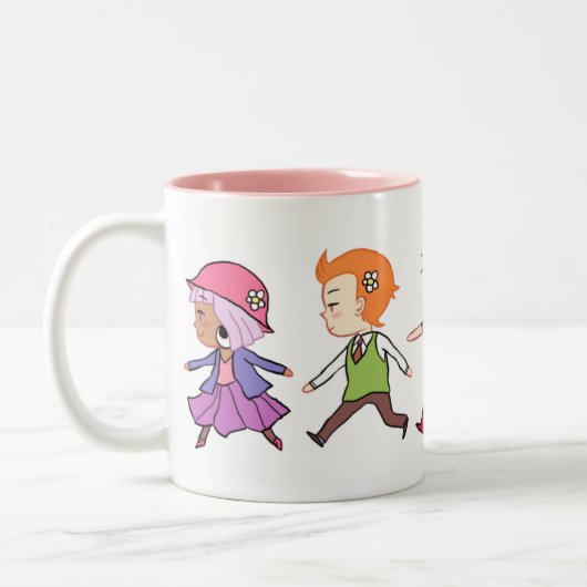 Tasse 2 Couleurs La bande de fleur (Gauche)