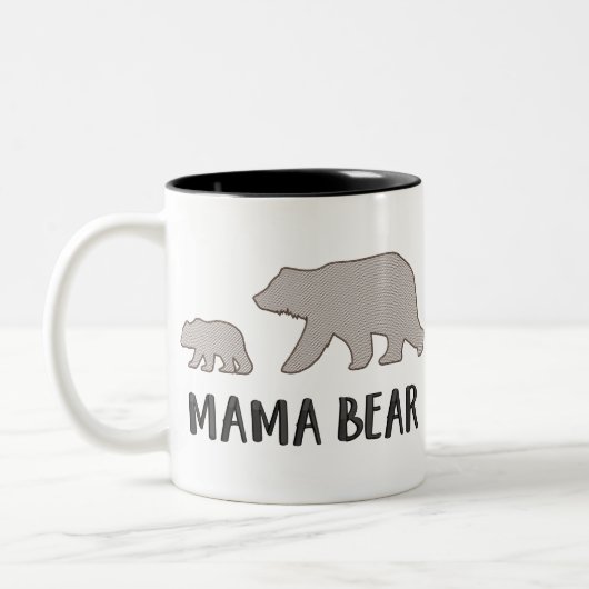 Tasse 2 Couleurs La broderie des ours de maman (Gauche)