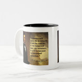 Tasse 2 Couleurs La citation "Amérique d'Abe Lincoln ne sera (Devant gauche)