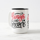 Tasse 2 Couleurs "La conception de la typographie romantique toujou (Devant gauche)