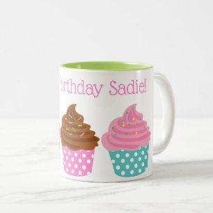 Tasse 2 Couleurs La confiture personnalisée Polka Dot Cupcakes