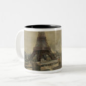 Tasse 2 Couleurs La construction de Tour Eiffel (Devant gauche)