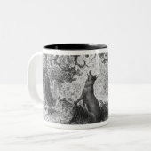 Tasse 2 Couleurs La corneille et le Fox (Devant gauche)