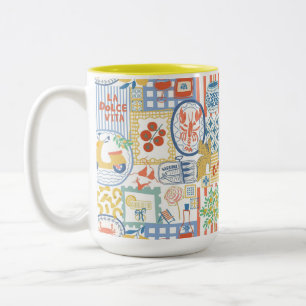 Tasse 2 Couleurs La Dolce Vita Citrons d'été italiens Méditerranée