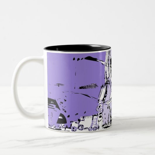 Tasse 2 Couleurs la fille qui regarde (Gauche)